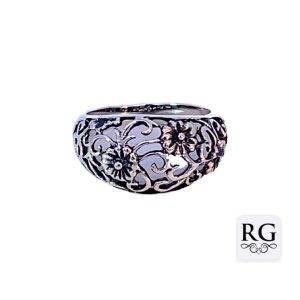 925 OXI FLOWERS FILIGREE DOME RING - 12MM <br/>M14067