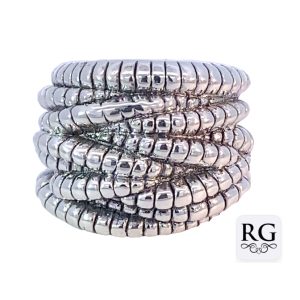 925 OXI ELECTROFORM ROPE STRANDS RING - 23MM  <br/>M14073