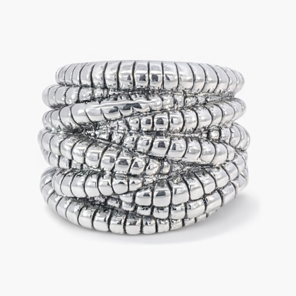 925 OXI ELECTROFORM ROPE STRANDS RING - 23MM <br/>M14073