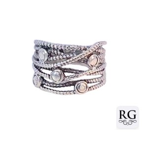 925 OXI OPEN CUT ROPES+CIRCLES RING - 15MM <br/>M14076