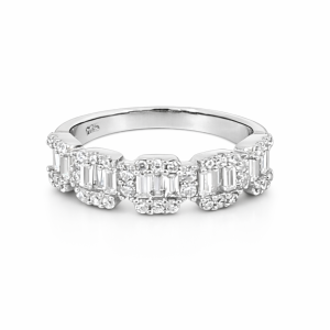 925 RND+BAG CZ PAVE FANCY ETERNITY RING - 5.5MM <br/>M14077