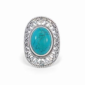 925 OXI OVAL TURQ PASTE VINTAGE RING - 31MM <br/>M14092