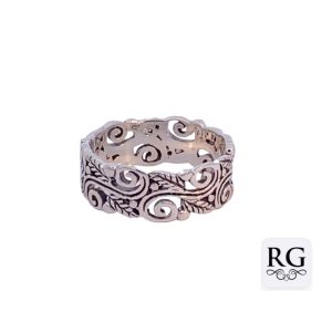 925 OXI FILIGREE WED BAND RING - 7MM <br/>M14100