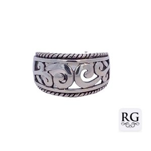 925 OXI FILIGREE ROPE EDGE WED BAND RING - 12MM <br/>M14101