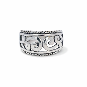 925 OXI FILIGREE ROPE EDGE WED BAND RING - 12MM <br/>M14101