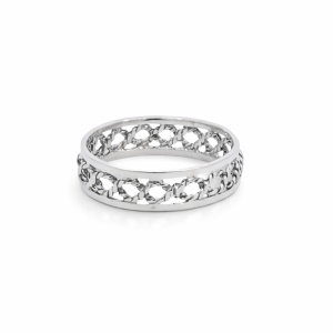 925 OXI FILIGREE INTERTWINE ROPE BAND RING - 6MM <br/>M14102