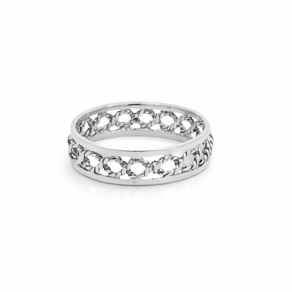 925 OXI FILIGREE INTERTWINE ROPE BAND RING - 6MM <br/>M14102