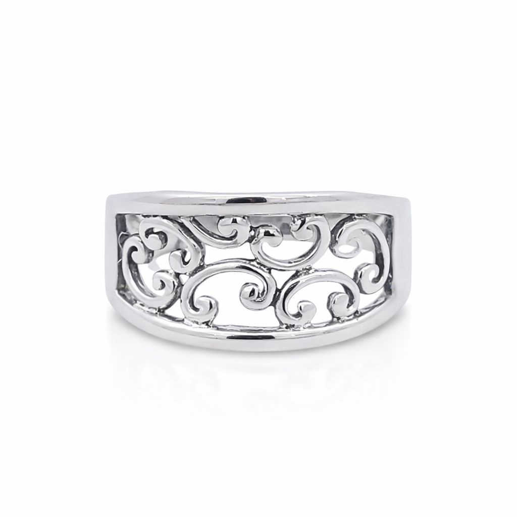 925 OXI FILIGREE DOME RING - 11MM <br/>M14103
