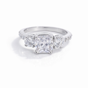 925 SQ+RND CZ PAVE CLAW SET DRESS RING - 8MM <br/>M14104