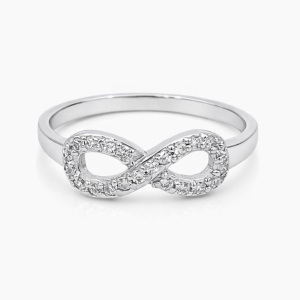 925 CZ PAVE OPEN CUT INFINITY RING - 6MM <br/>M14106