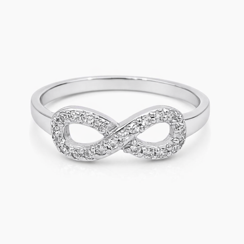 925 CZ PAVE OPEN CUT INFINITY RING - 6MM <br/>M14106