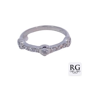 925 CZ PAVE TRIP TUBE SET ETERNITY RING - 4MM <br/>M14107