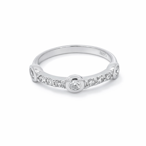 925 CZ PAVE TRIP TUBE SET ETERNITY RING - 4MM <br/>M14107
