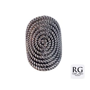 925 OXI ROPE ETCHED SPIRAL BULKY RING - 33MM <br/>M14112