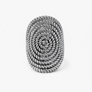 925 OXI ROPE ETCHED SPIRAL BULKY RING - 33MM <br/>M14112
