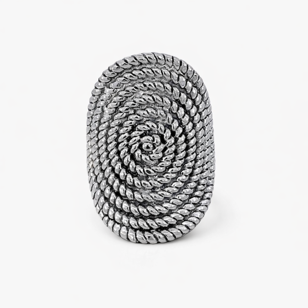 925 OXI ROPE ETCHED SPIRAL BULKY RING - 33MM <br/>M14112