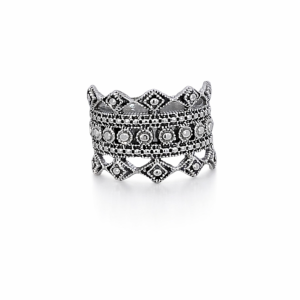 925 OXI MILLGRAIN FILIGREE BROAD BAND RING - 16MM <br/>M14113