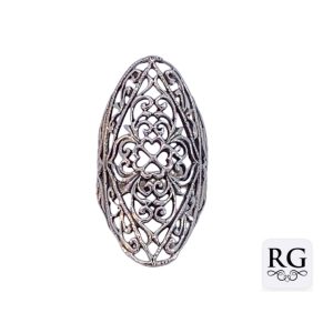 925 OXI FILIGREE SWIRL OVAL BULKY RING - 35MM <br/>M14115