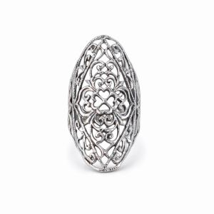 925 OXI FILIGREE SWIRL OVAL BULKY RING - 35MM <br/>M14115