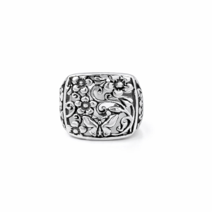 925 OXI FLOWERS FILIGREE SQ RING - 18MM <br/>M14117