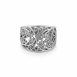 925 OXI SWIRL FILIGREE WIDE BAND - 16MM <br/>M14120
