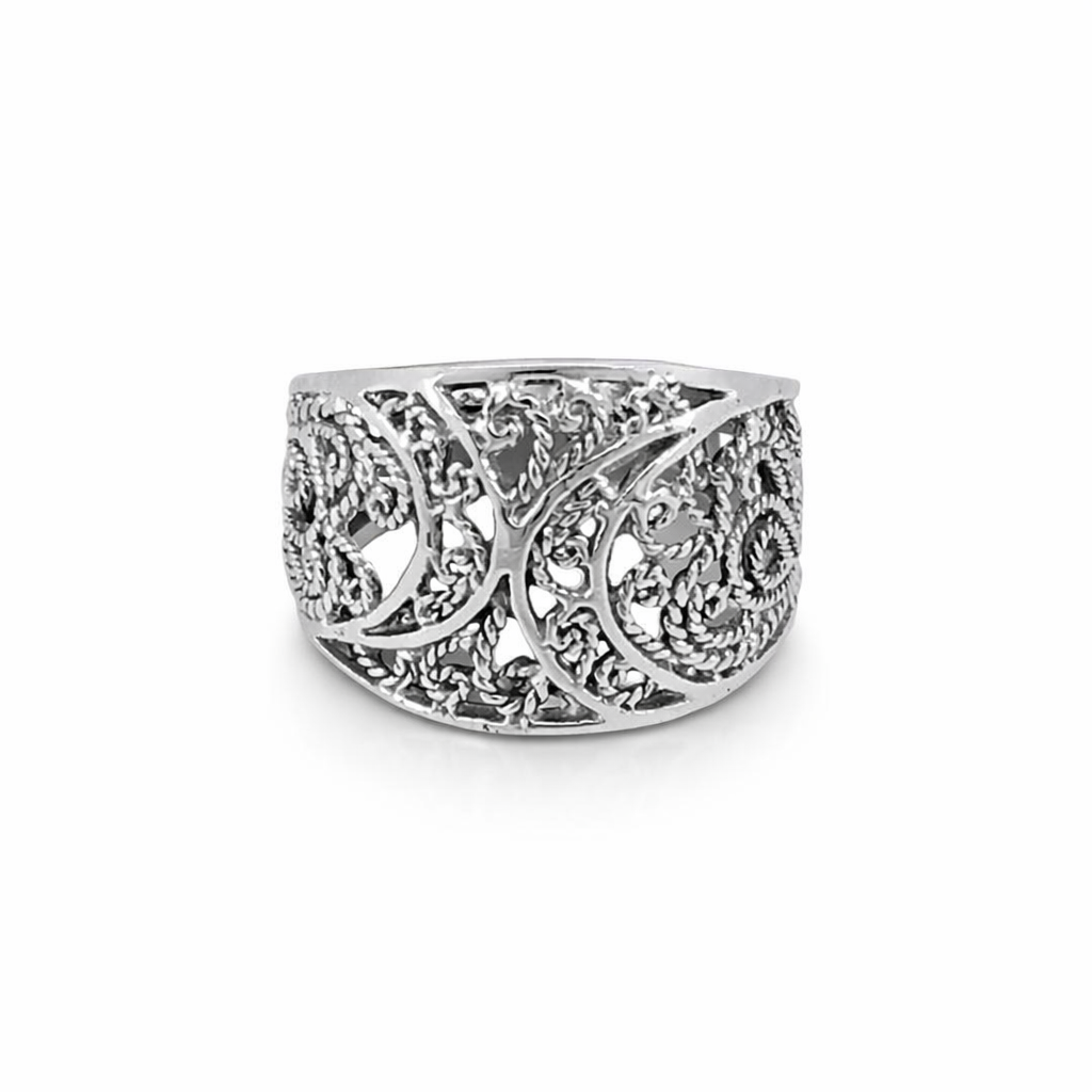 925 OXI SWIRL FILIGREE WIDE BAND - 16MM <br/>M14120