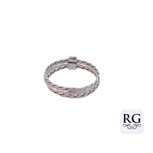 925 OXI DBL ROPE+PLAIN STACKABLE RINGS - 4MM <br/>M14122