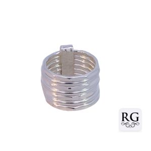 925 HAMMERED+PLAIN 7X STACKING RINGS - 14MM <br/>M14124