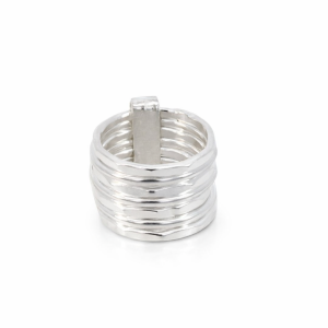 925 HAMMERED+PLAIN 7X STACKING RINGS - 14MM <br/>M14124