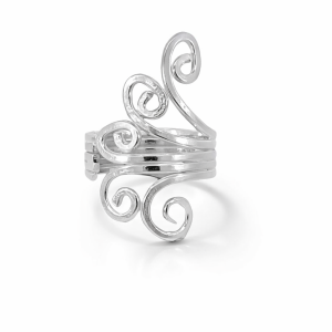 925 OPEN CUT 4 SWIRL ADJUSTABLE RING - 32MM <br/>M14127