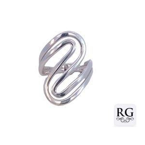 925 PLAIN OPEN CUT DBL WAVY RING - 26MM <br/>M14129