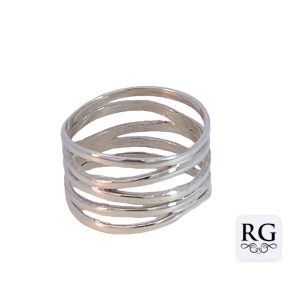 925 OPEN CUT MULTI LAYER BROAD RING - 13MM <br/>M14131