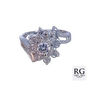 925 CZ PAVE CLAW SET FLOWER RING - 15MM <br/>M14132