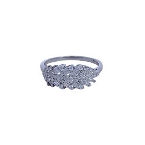 925 RND+BAG CZ PAVE LEAF RING - 8MM <br/>M14138