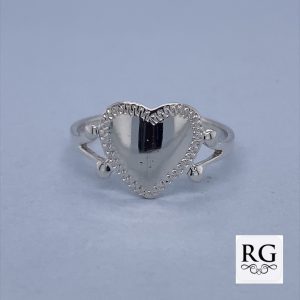 925 ENG SIGNET RING - HEART - 11MM - H