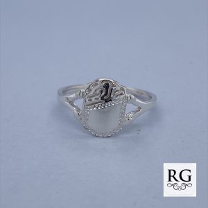 925 ENG BABY SIGNET RING - SHIELD - 9MM <br/>M14142