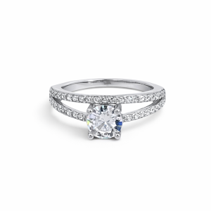 925 CZ PAVE SOLITAIRE+ETERNITY RING - 8MM <br/>M14147