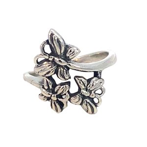 925 OXI TRIP BUTTERFLY CROSS OVER RING - 20MM <br/>M14158