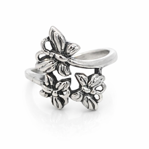 925 OXI TRIP BUTTERFLY CROSS OVER RING - 20MM <br/>M14158