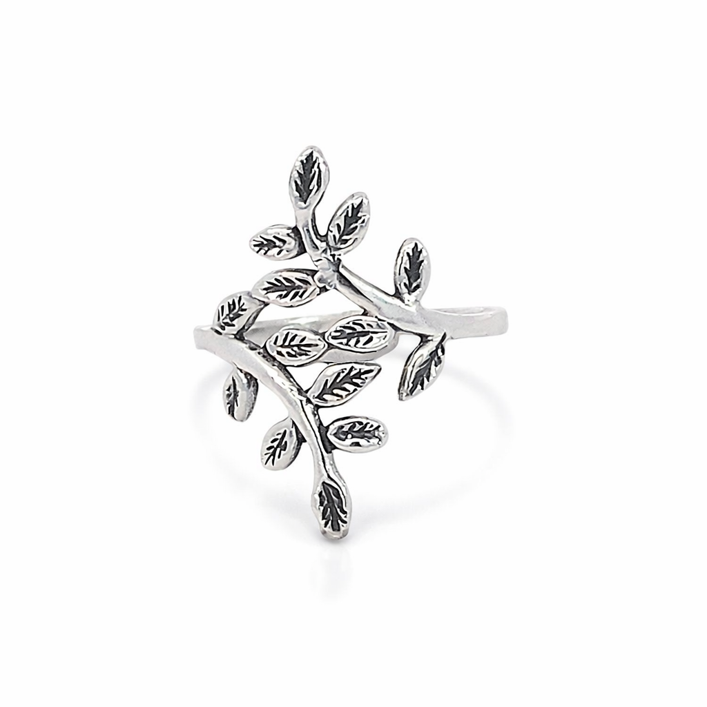 925 OXI OVERLAPPING OLIVE BRANCH RING - 22MM <br/>M14161
