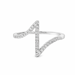 925 CZ PAVE ZIG ZAG RING - 15MM <br/>M14175