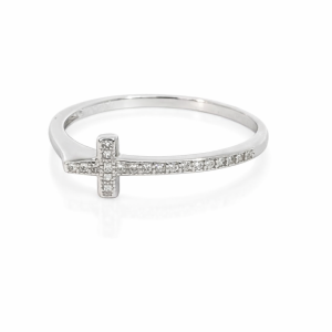 925 CZ PAVE MILLGRAIN CROSS ETERNITY - 6+1.8 <br/>M14179