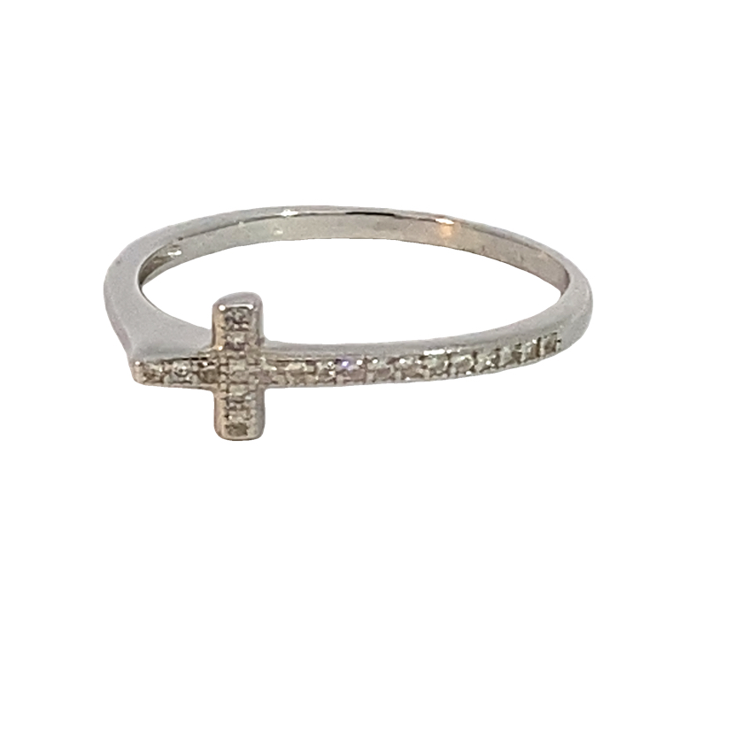 925 CZ PAVE MILLGRAIN CROSS ETERNITY - 6+1.8 <br/>M14179