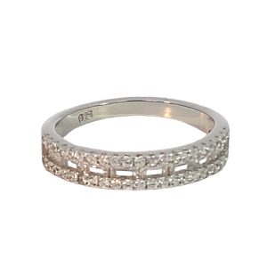 925 RND+BAGUETTE CZ PAVE ETERNITY - 4MM <br/>M14182