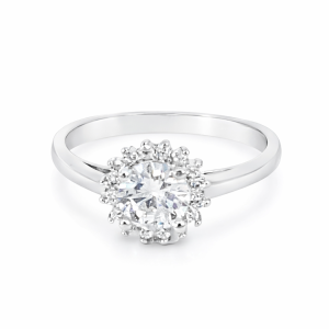 925 RND CZ PAVE HALO CLAW SET DRESS RING - 9MM  <br/>M14185