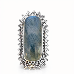 925 RECT LABRADORITE VINTAGE RING - 41MM <br/>M14187