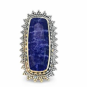 925 RECT SODALITE VINTAGE RING - 41MM <br/>M14188