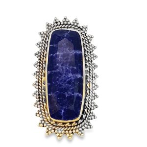 925 RECT SODALITE VINTAGE RING - 41MM <br/>M14188
