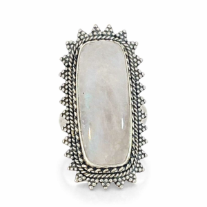 925 RECT MOONSTONE VINTAGE RING - 41MM <br/>M14190