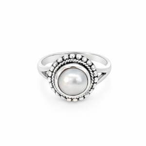 925 OXI FW PEARL ROPE EDGED RING - 12MM <br/>M14193